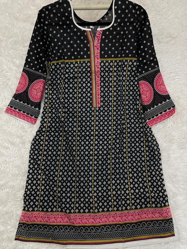 2Pcs Soft Lawn Chunri Print Outfit Large