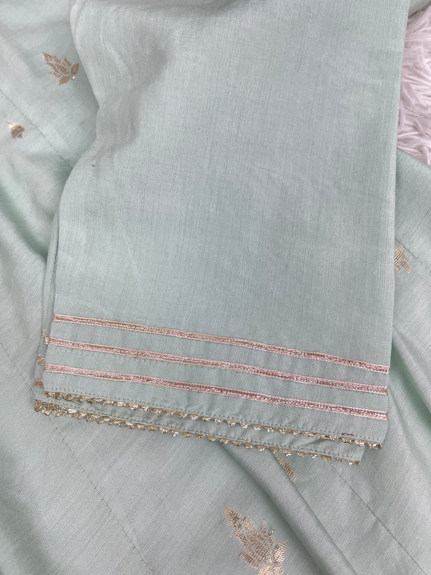 Cotton Long Blue Maxi Dress 3PC