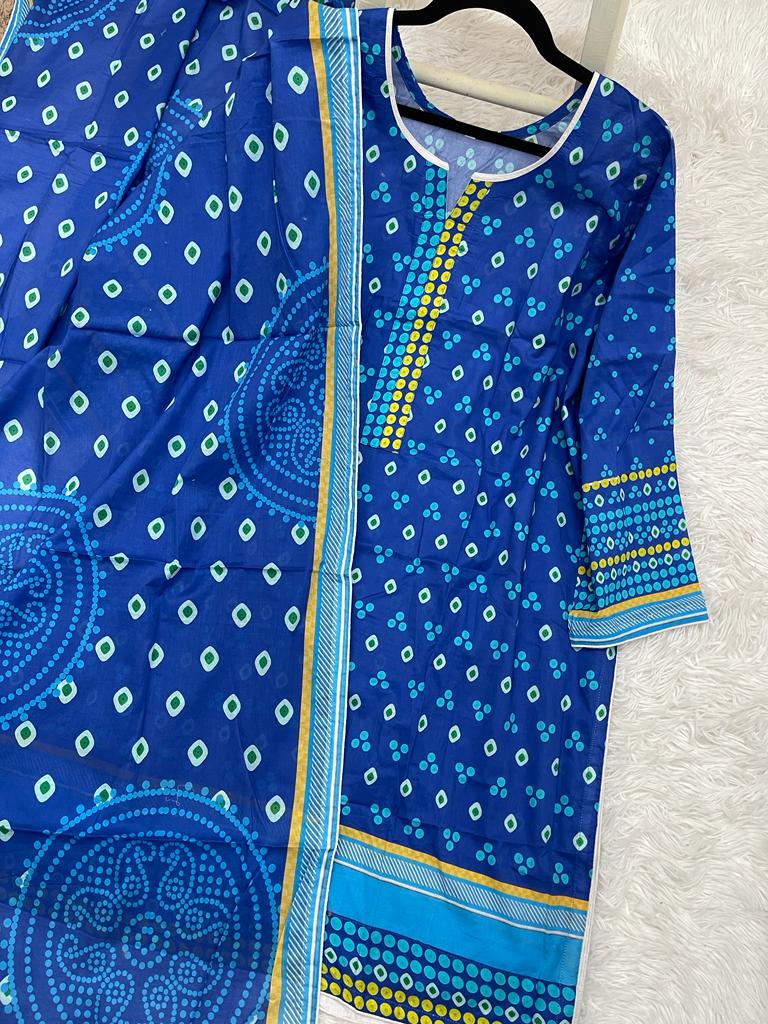 2Pcs Soft Lawn Chunri Print Outfit XXL