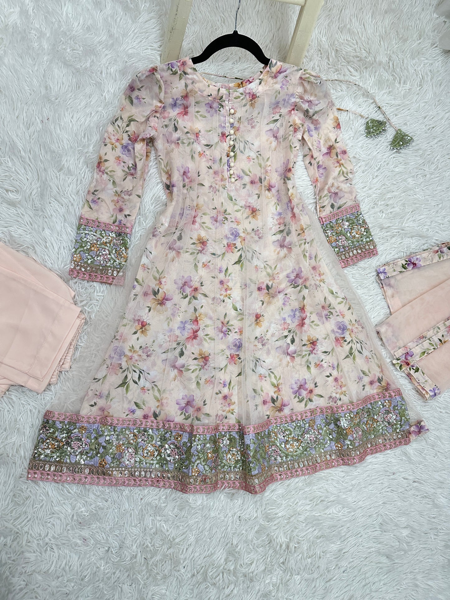 Girl’s Pink Net A-Line Dress 6+