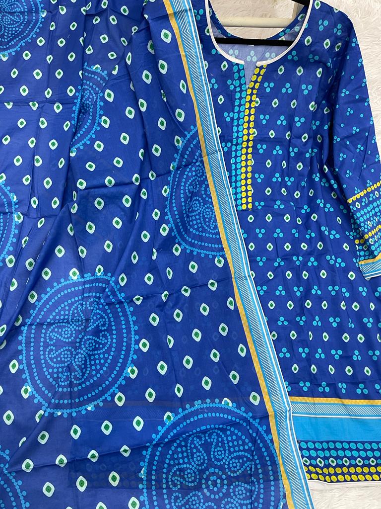 2Pcs Soft Lawn Chunri Print Outfit XXL