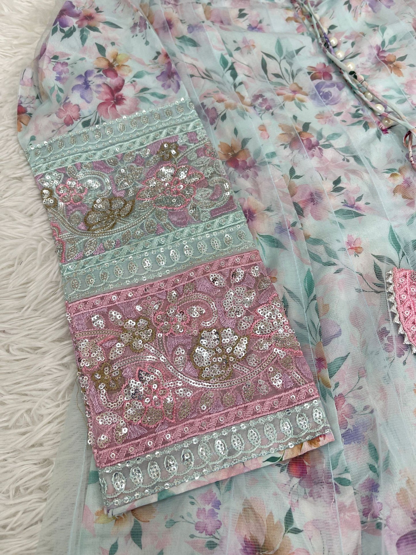 3PCS Floral net Maxi Dress (Mommy and Me)