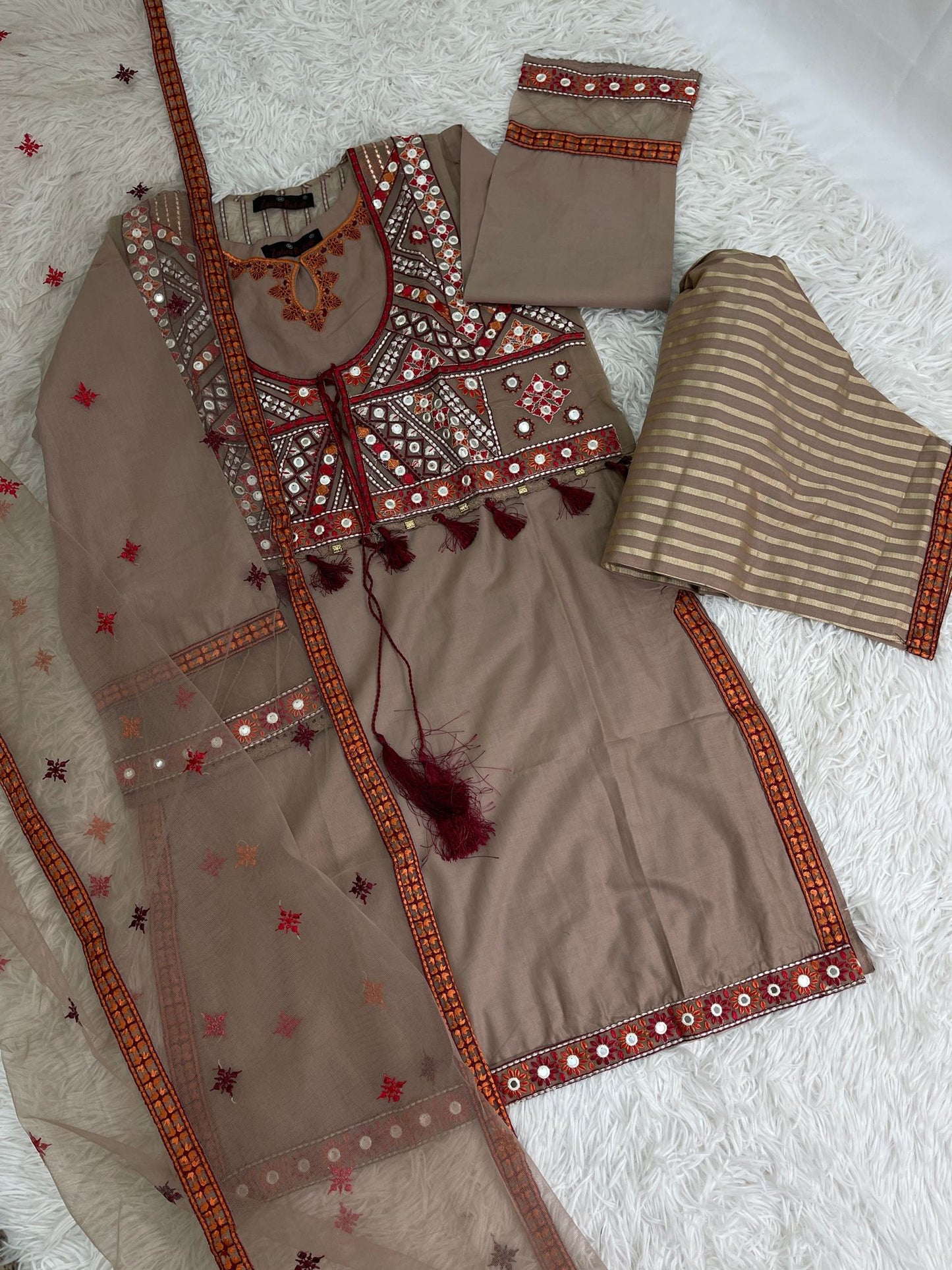 Zahra Rubab Cotton Shalwar 4PC Outfit S-L