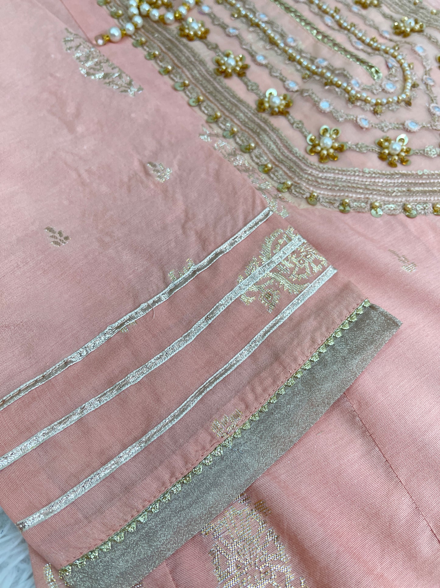 Cotton Long Pink Maxi Dress 3PC