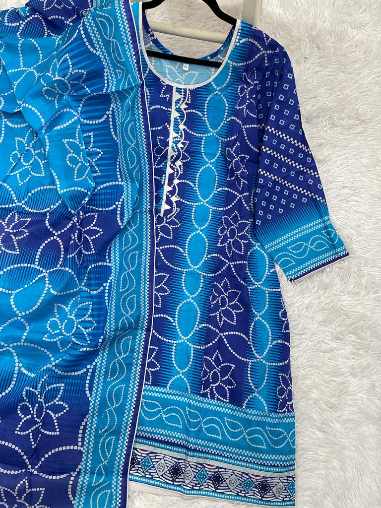 2Pcs Soft Lawn Chunri Print Outfit XXL