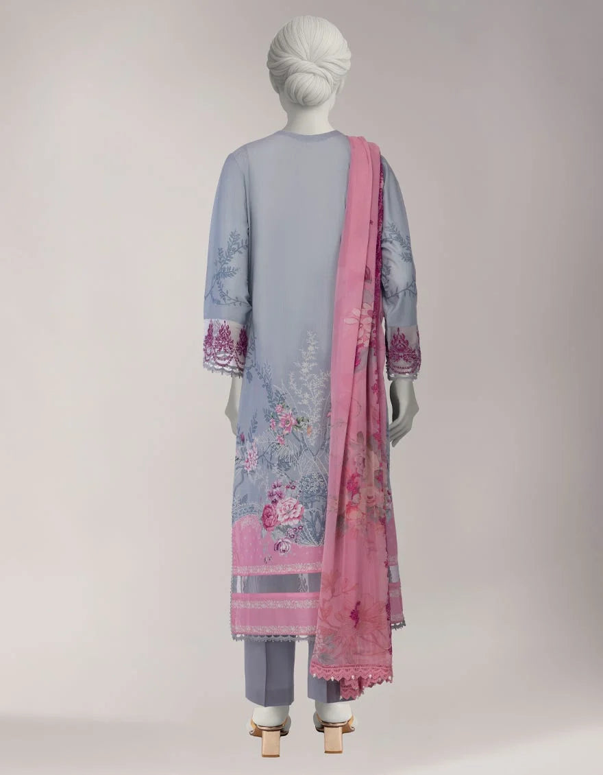 J. Grey Lawn Embroidered 3 Piece Stitched Suit