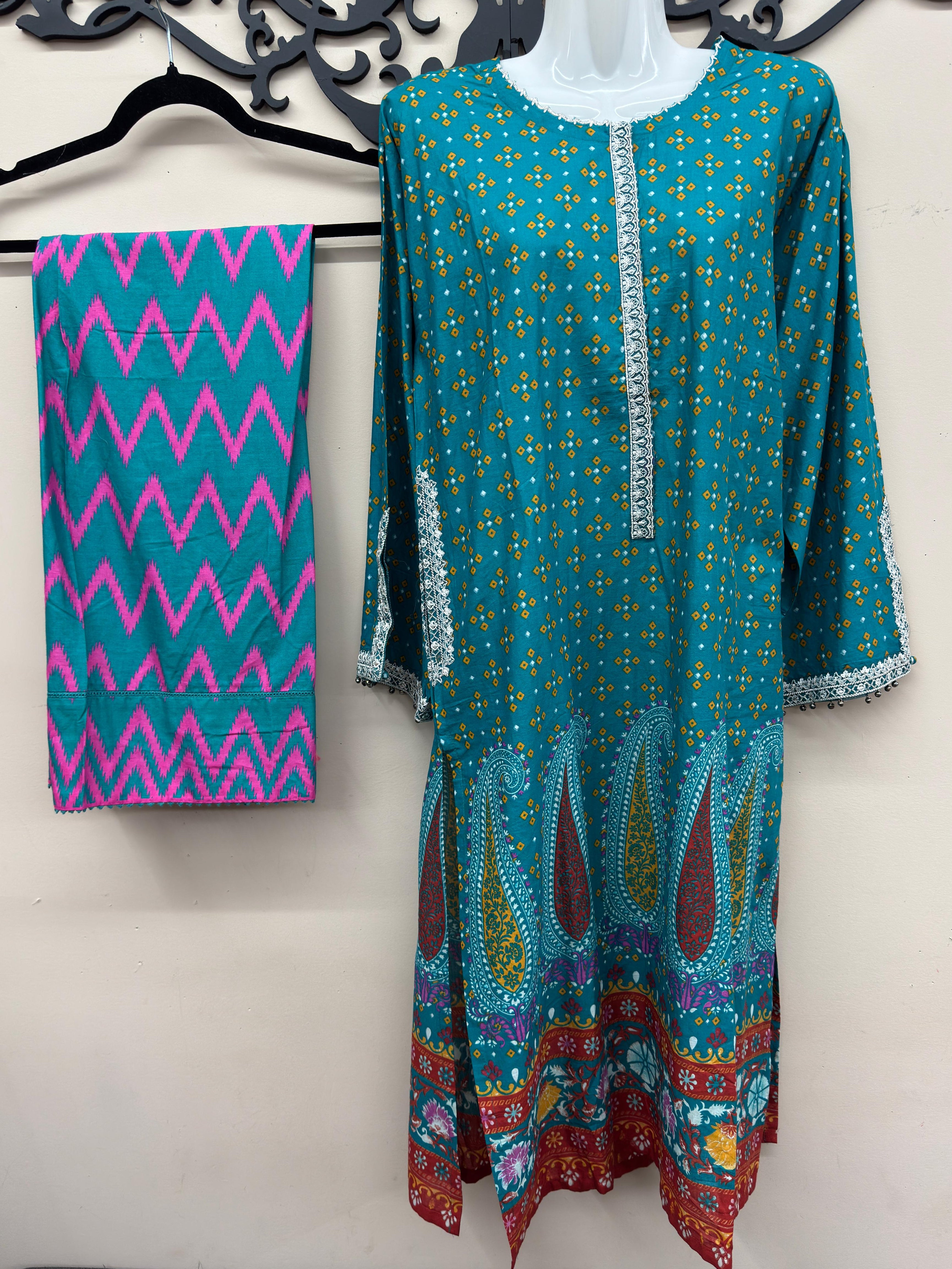 printed lawn 2 piece Pakistani suit for women Canada