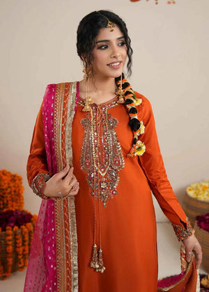 3 piece Rust Orange Raw Silk Sharara Suit – Zarqun Formal Wear Canada