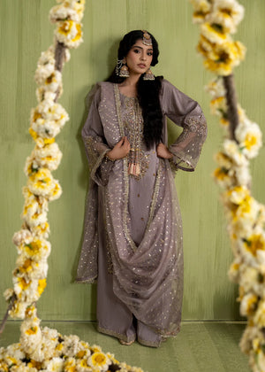 raw silk formal dress lilac