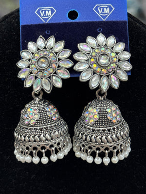 silver jhumka earrings Canada
round ethnic earrings
Pakistani silver jewelry