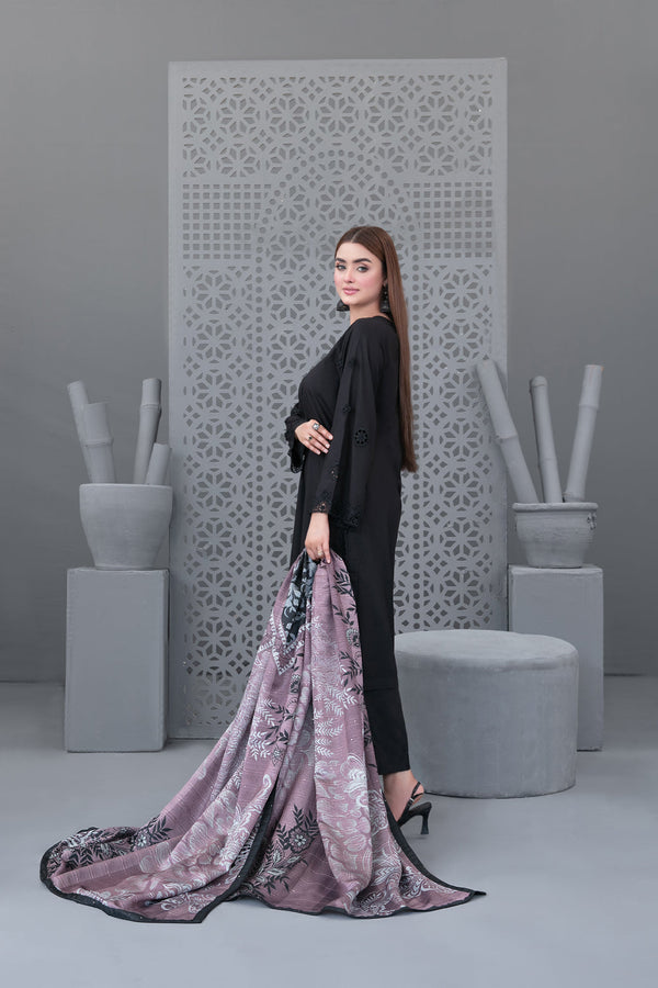 Tawakkal black linen 3 piece Pakistani suit for women Canada