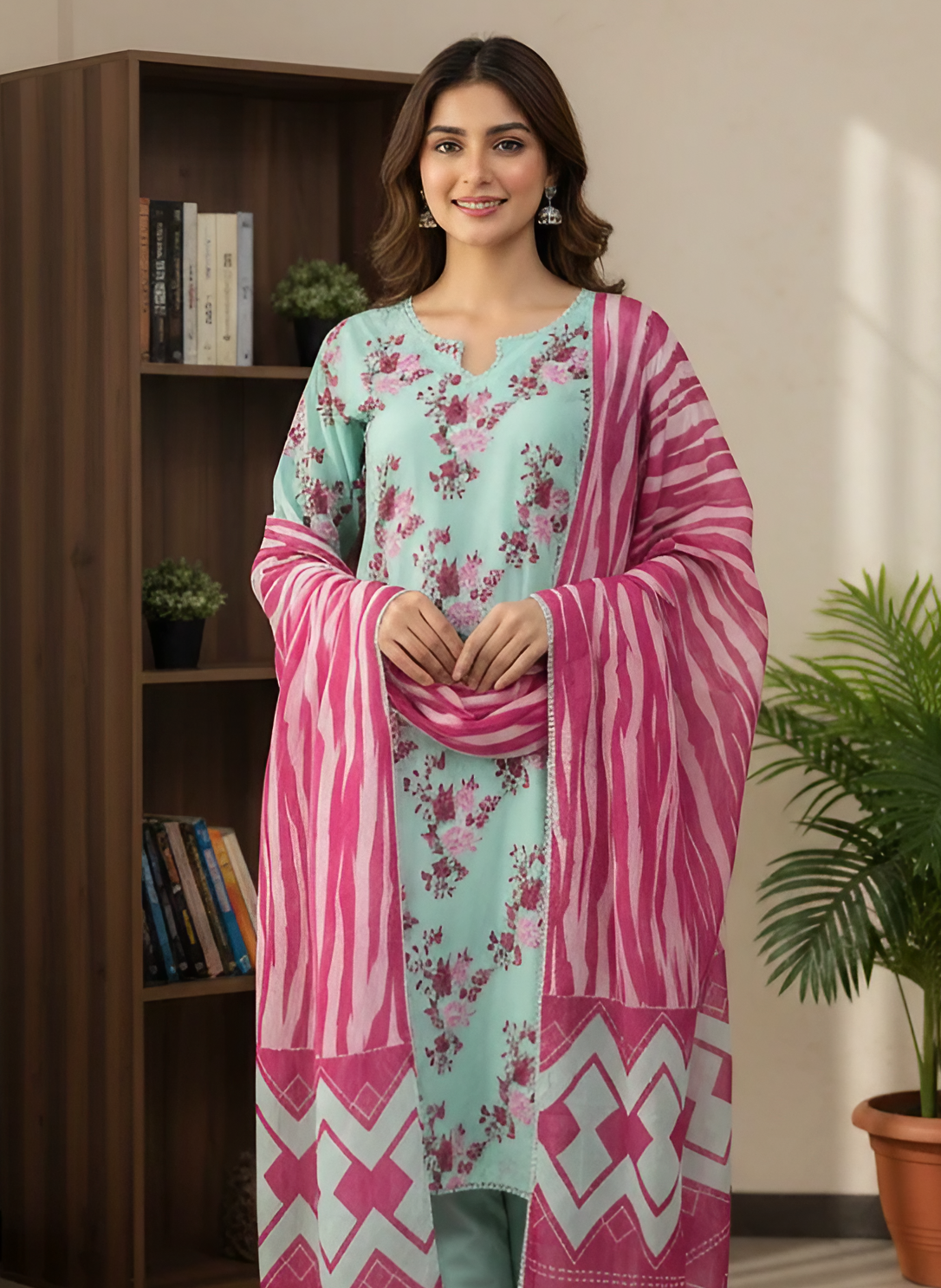 3-Piece Nishat Lawn Printed Suit with Shalwar & Dupatta