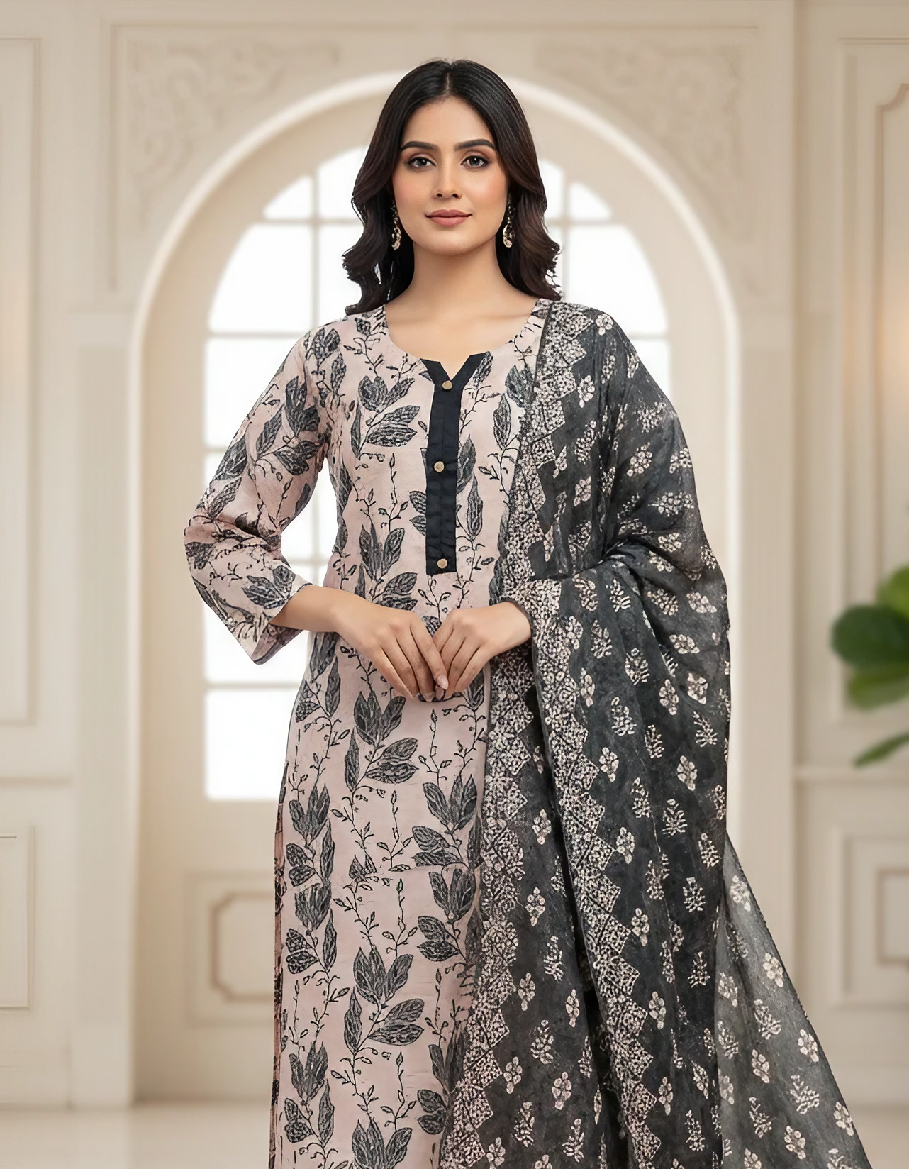 3 Pcs Printed Lawn Suit for Women – Summer Outfit with Dupatta