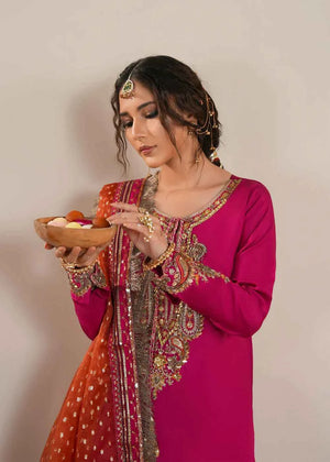 Fuchsia Raw Silk Sharara Suit – Zarqun Pakistani Formal Wear Canada