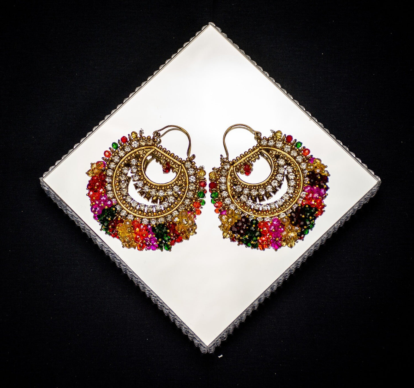 Round Pearl Chandbali Earrings
