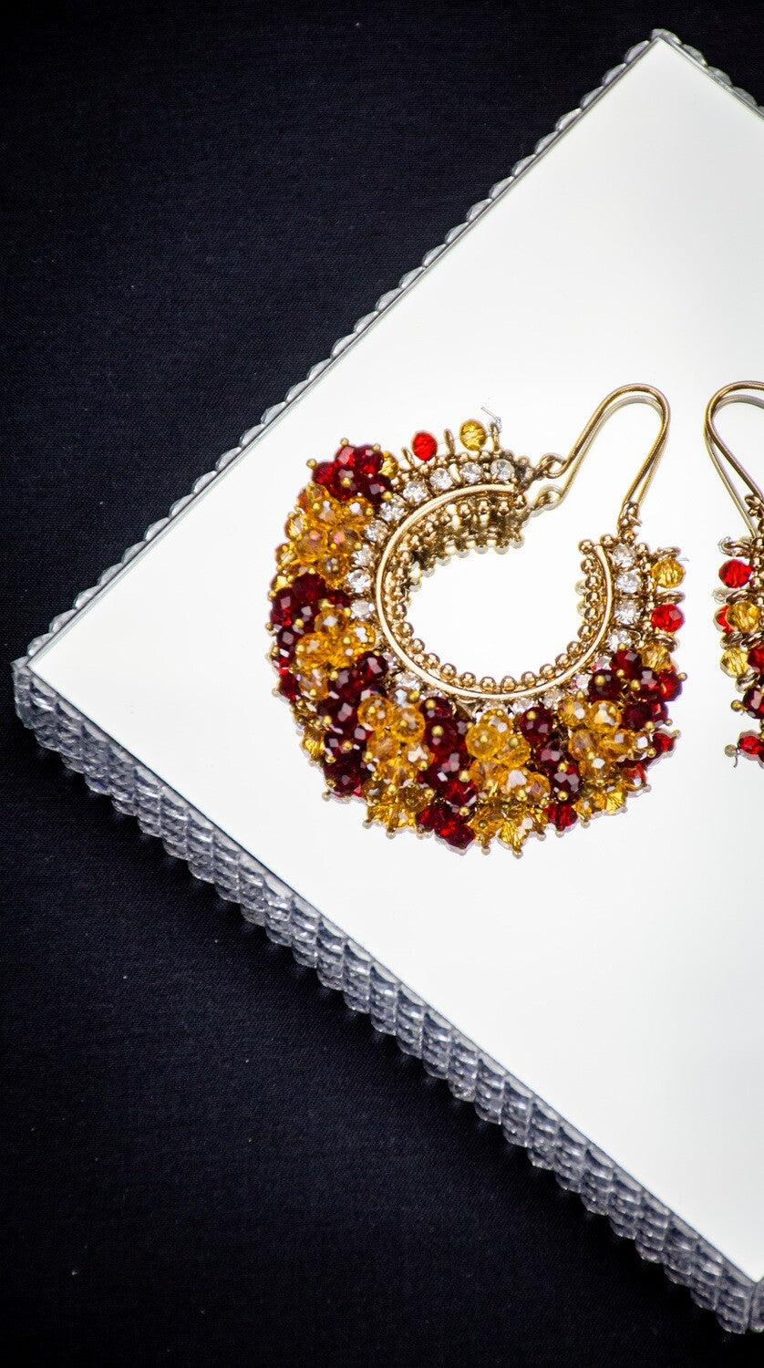 Round Pearl Chandbali Earrings