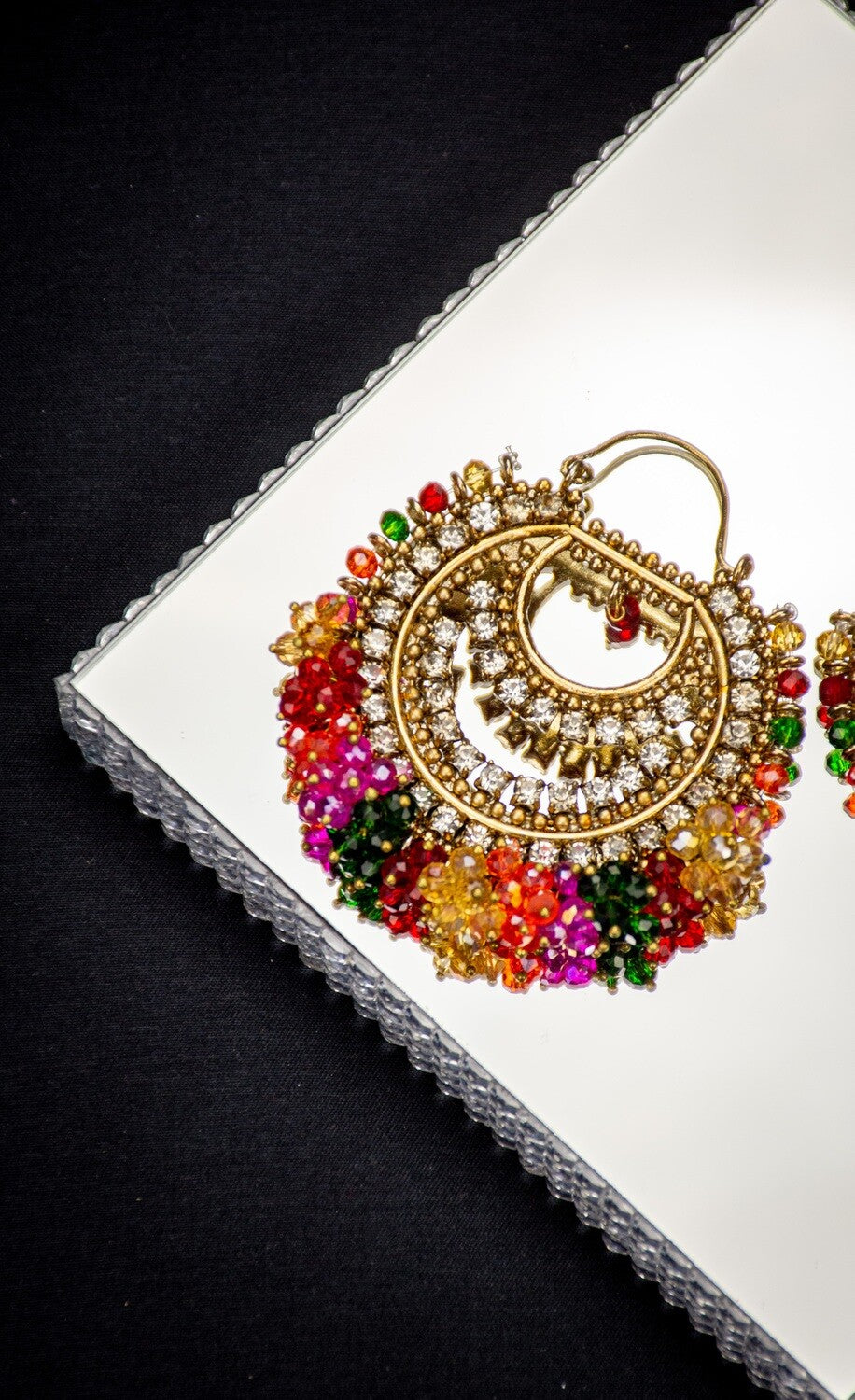 Round Pearl Chandbali Earrings