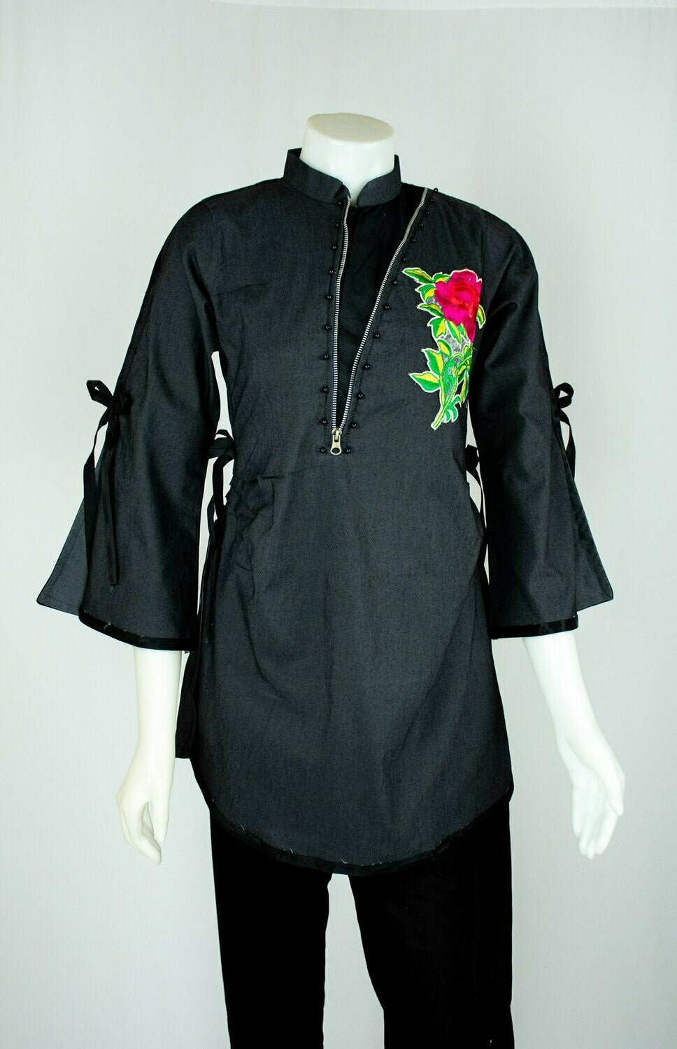 Zipper Embellished Cotton Kurti
