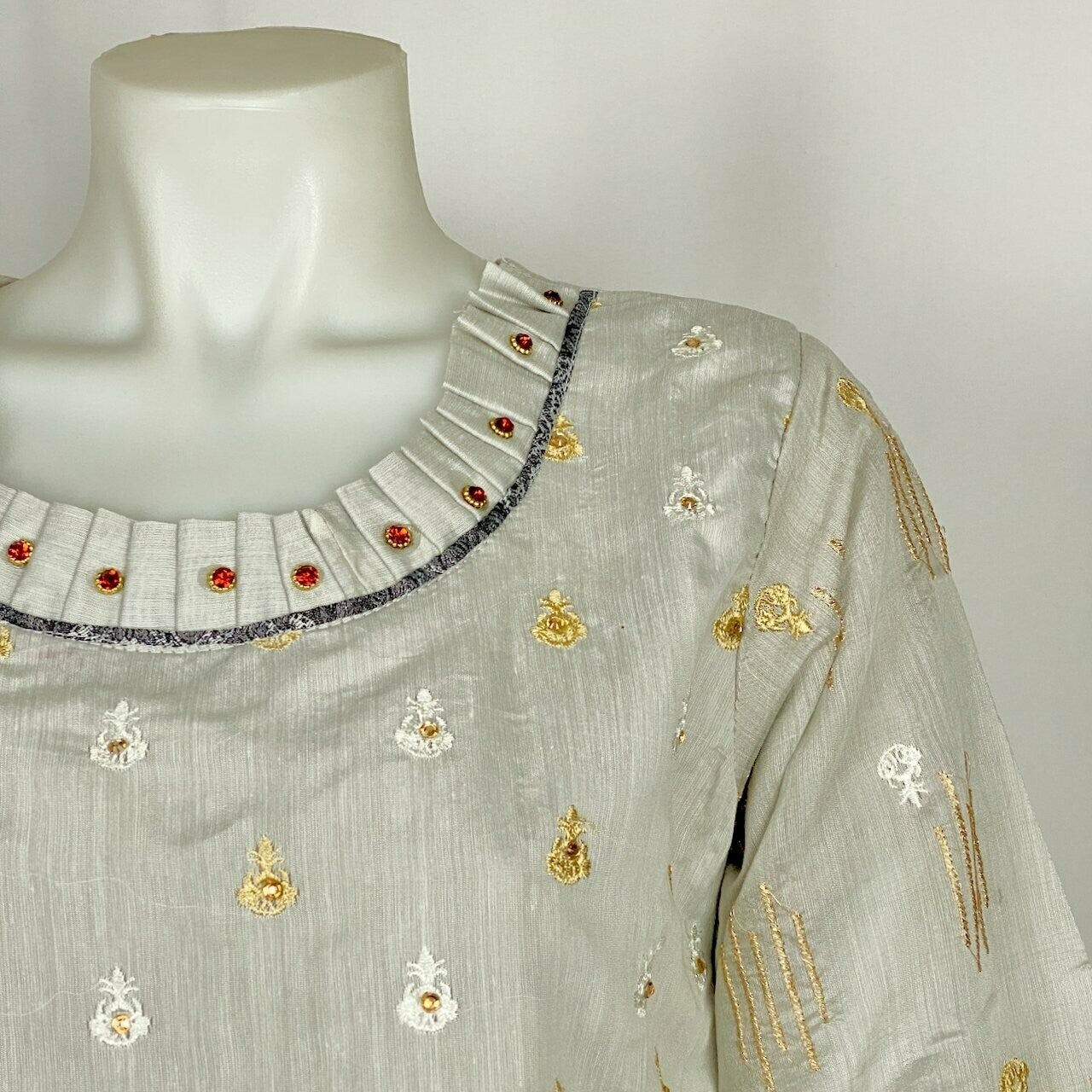 Cotton Embroidered Full Suit