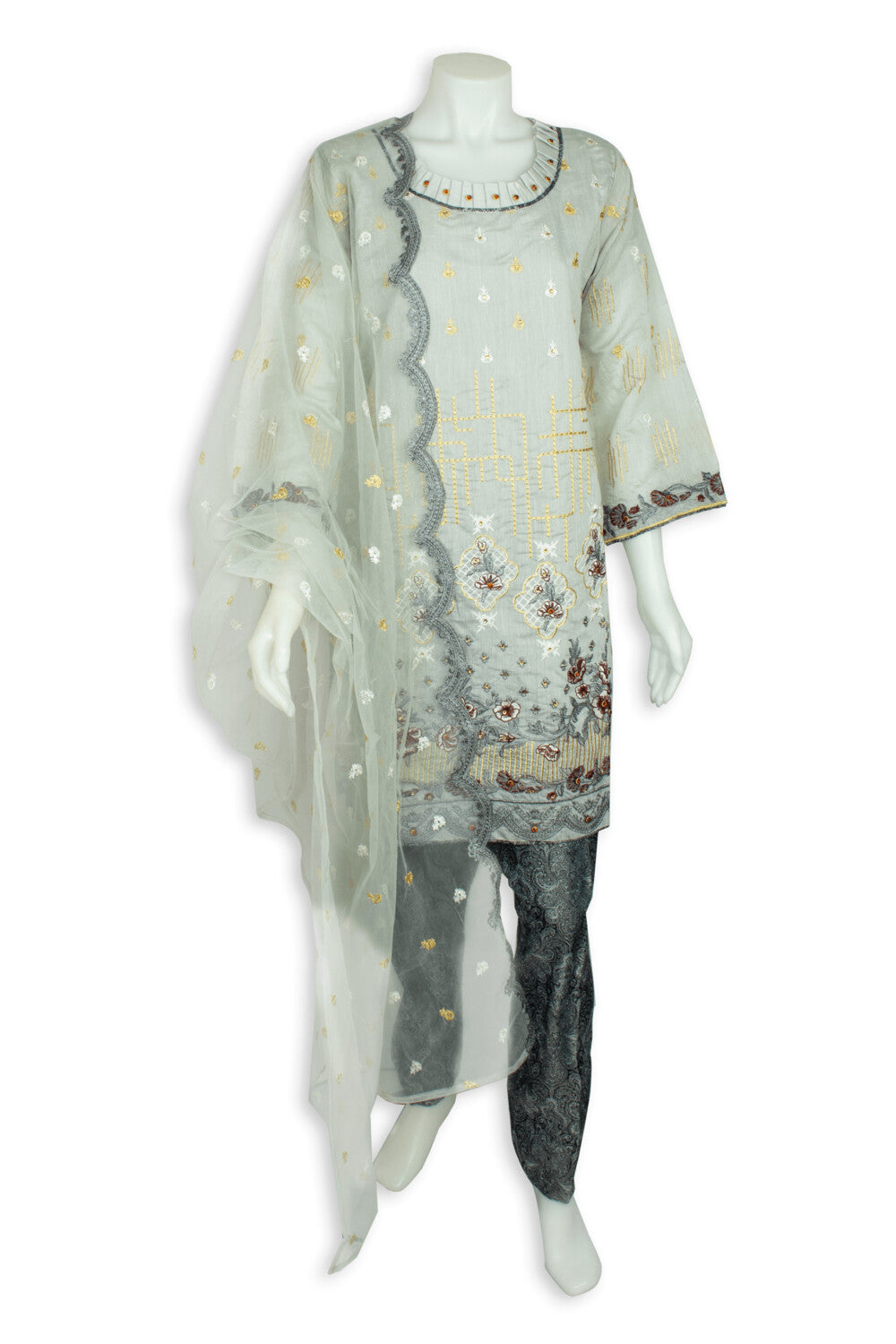 Cotton Embroidered Full Suit