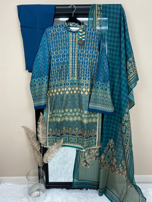 Lawn 3-PC Suit by SAYA *