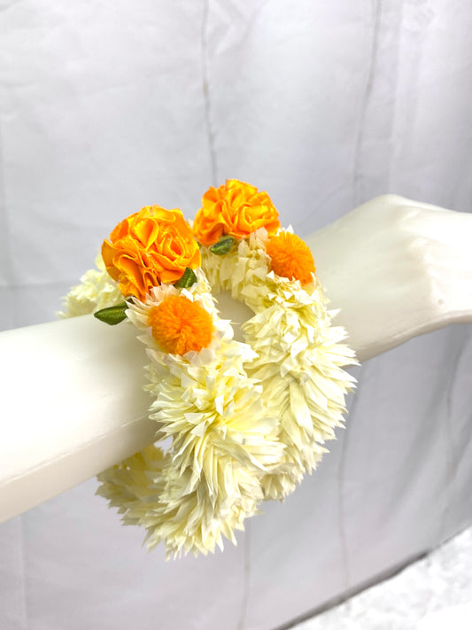 Orange Gajra Bracelets Set of 2 *