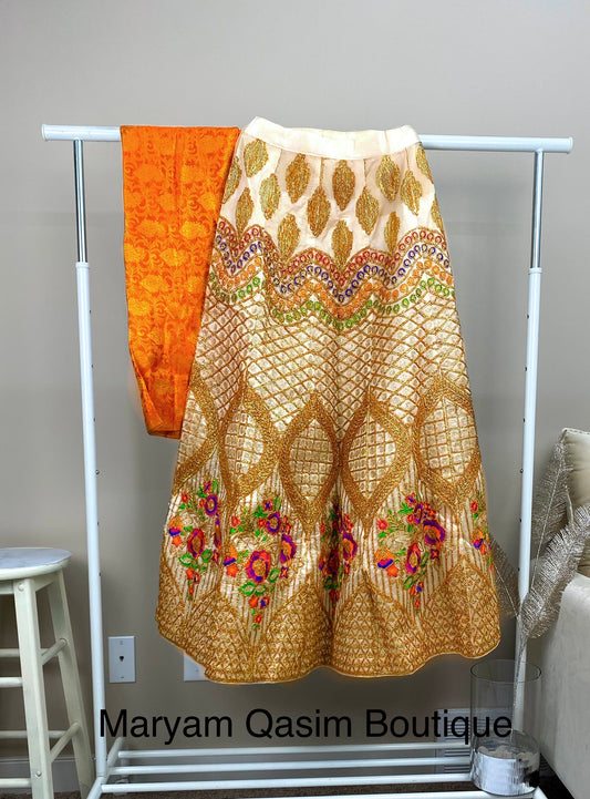 Fully Embroidered Lengha with Zari work *
