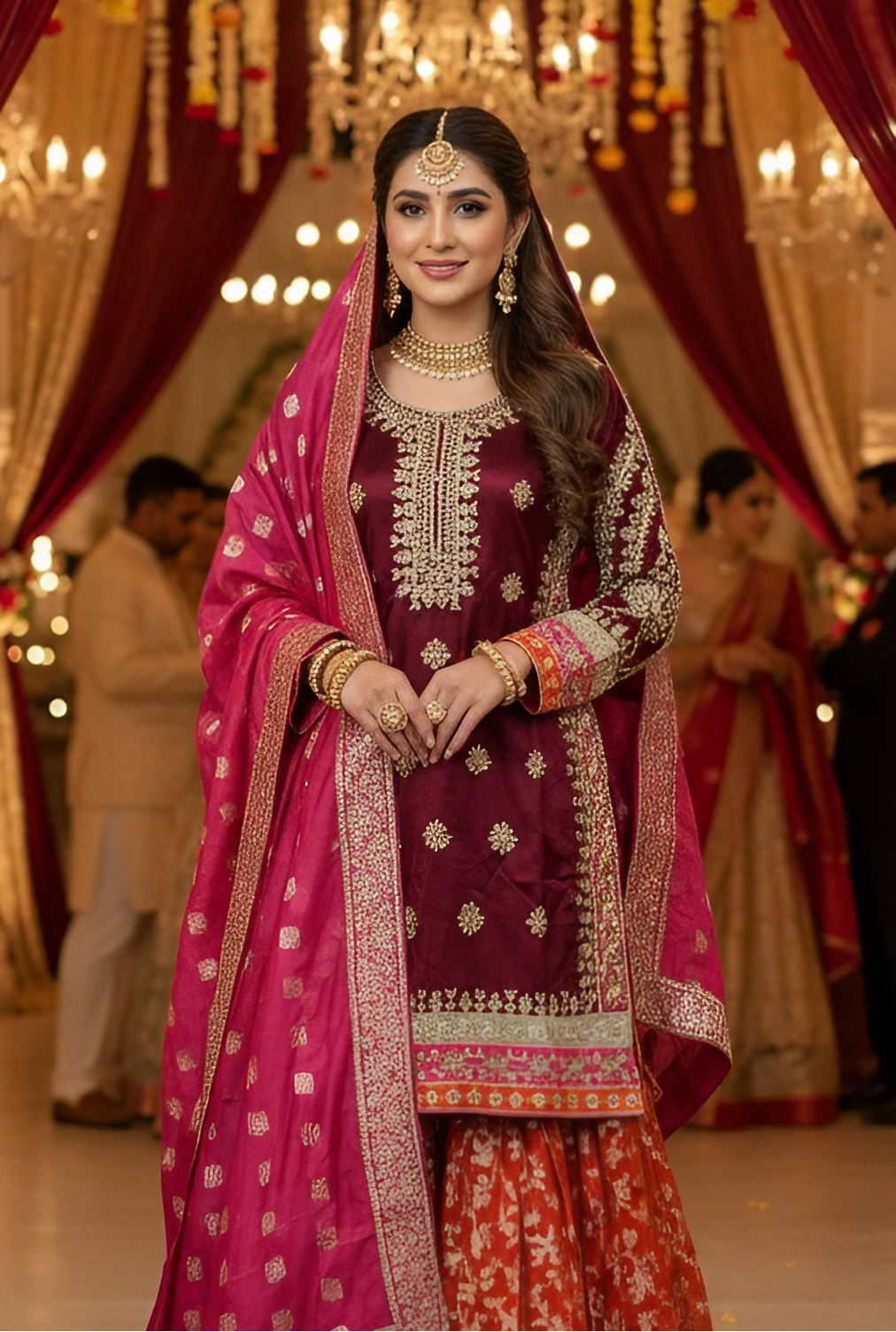 Exquisite Katan Silk Gharara