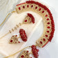 Stunning Jhumka Drop Pearl Set (Maroon)