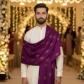 Original J. Purple Shawl Luxury Jacquard Groom & Wedding Shawl