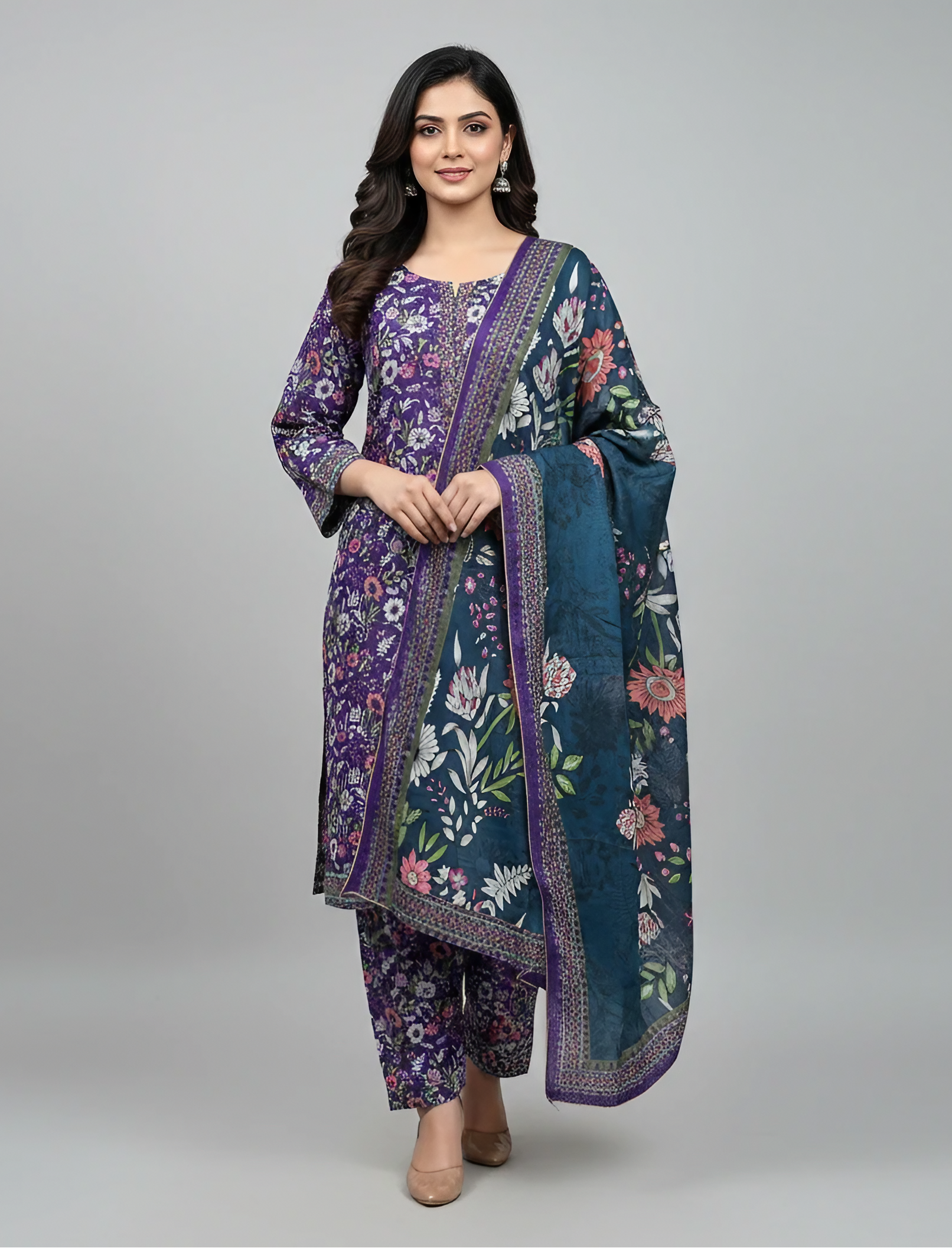Women's 3 Pcs Lawn Printed Suit