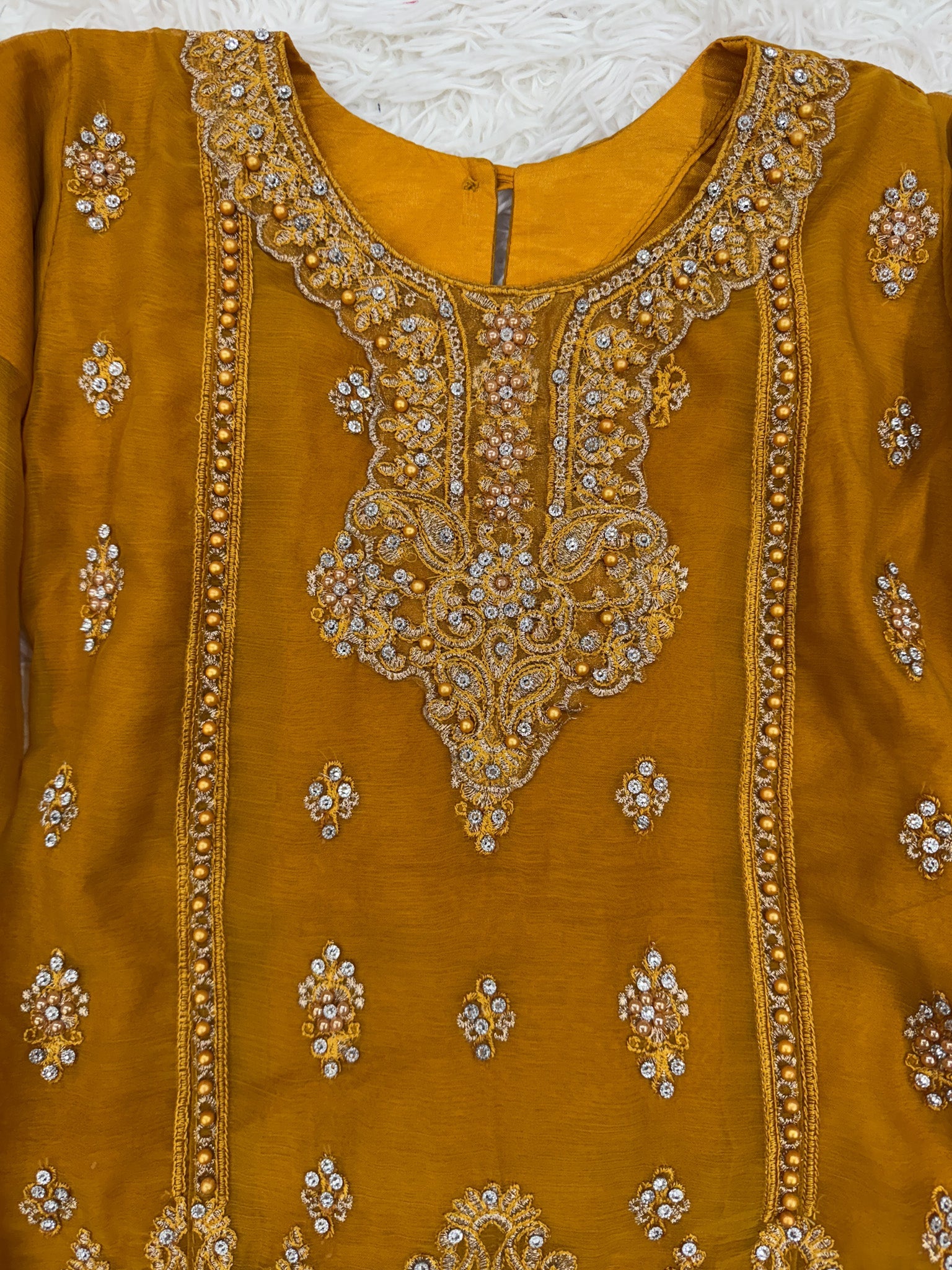 Beautiful Mustard Gharara 3-Piece for Girls
