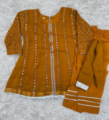 Girls 3-Piece A-Line Style Sheer Embroidered Outfit – Formal Wear