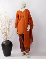 J. Rust Lawn Embroidered 3 Piece Stitched Suit