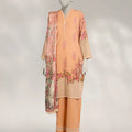 J. Peach Khaddar Digital Printed 3-Piece Stitched Suit with Azaar