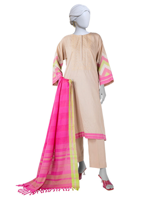 Plus Size 2XL J. Original Beige Jacquard Embroidered 3 Piece Suit