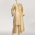 J. Beige Cotton Silk Embroidered 3 Piece Stitched Suit