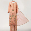 J. Maple Silk Peach Stitched 3 Piece Suit