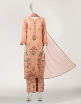 J. Maple Silk Peach Stitched 3 Piece Suit