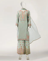 J. Green Maple Silk Embroidered 3-Piece Stitched Suit