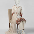 J. Off White Lawn Digital Printed 3-Piece Stitched Suit
