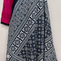 Pure Cotton Black Printed Sindhi Ajrak Shawl Unisex