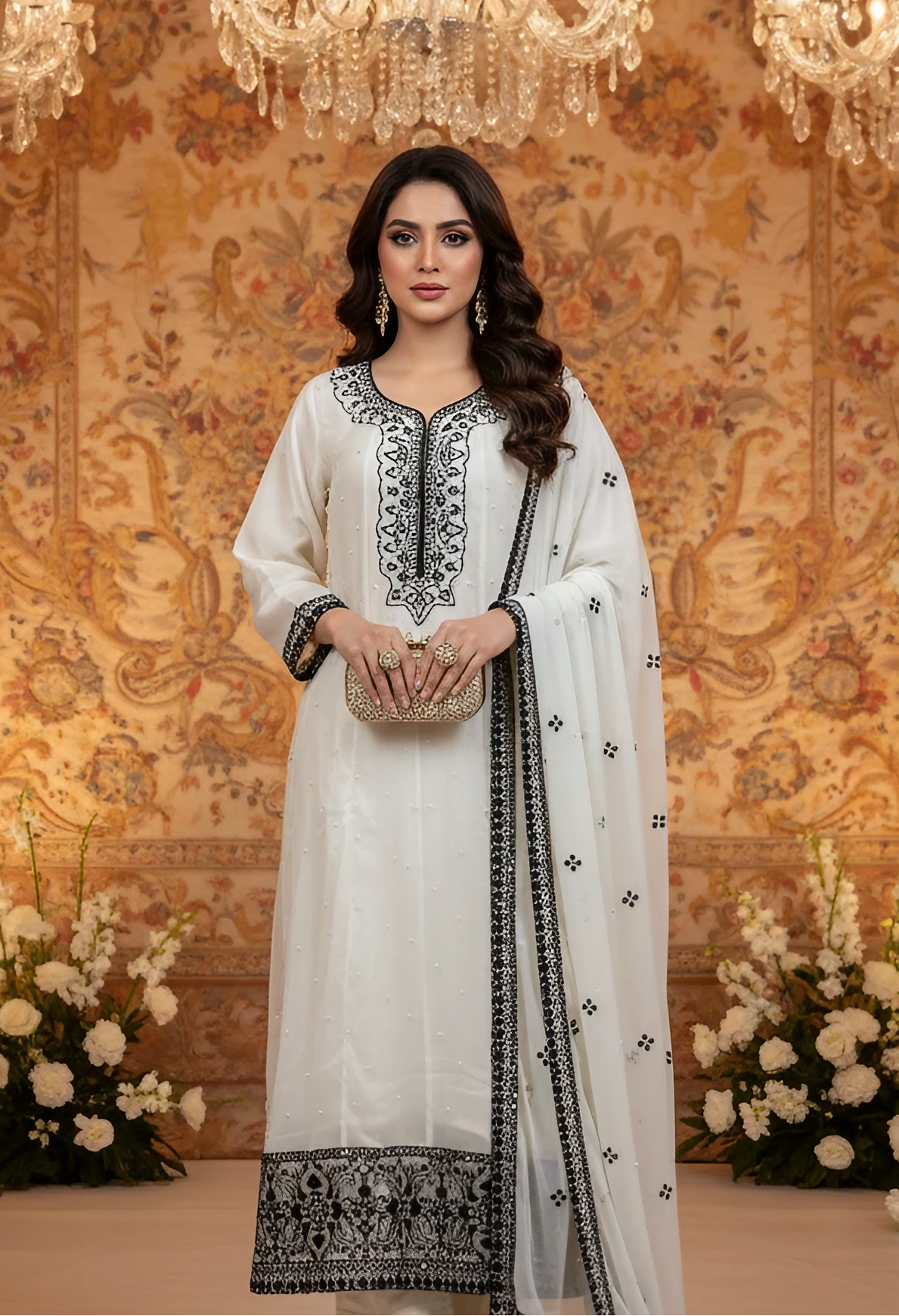 Beautiful Chiffon 3-Piece long dress