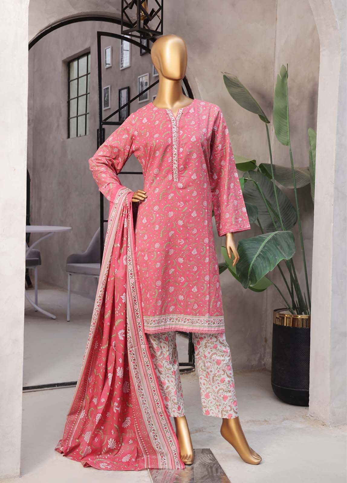 3-Piece Stitched Original Bin Saeed Lawn Suit