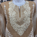 Alkaram Studio Cotton Embroidered 3 Piece Suit with Raw Silk Trouser