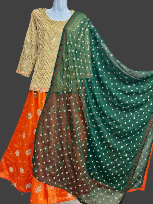 Elegant 3-Piece Lehenga Set with Sheer Glamour