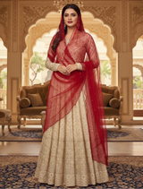 Red Net Bridal Dupatta / Veil – Elegant & Traditional