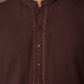 J. DARK BROWN BLENDED SEMI-FORMAL KAMEEZ SHALWAR