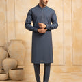 J. Mens Blue Cotton Kurta & Trouser