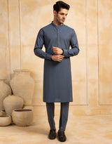 J. Mens Blue Cotton Kurta & Trouser